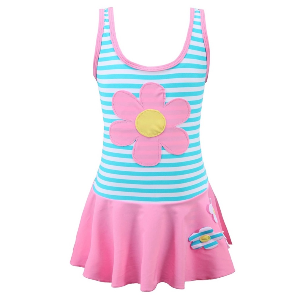 π HOST PICK | NWT β¨ Chrysea | Flower Applique Striped Swimsuit π - Picture 1 of 3